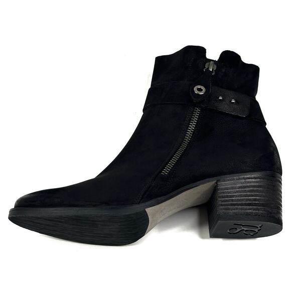 Paul Green Dallas Black Nubuck Bootie Distressed US8/UK5.5 Dual Zipper New $450 - Picture 6 of 14